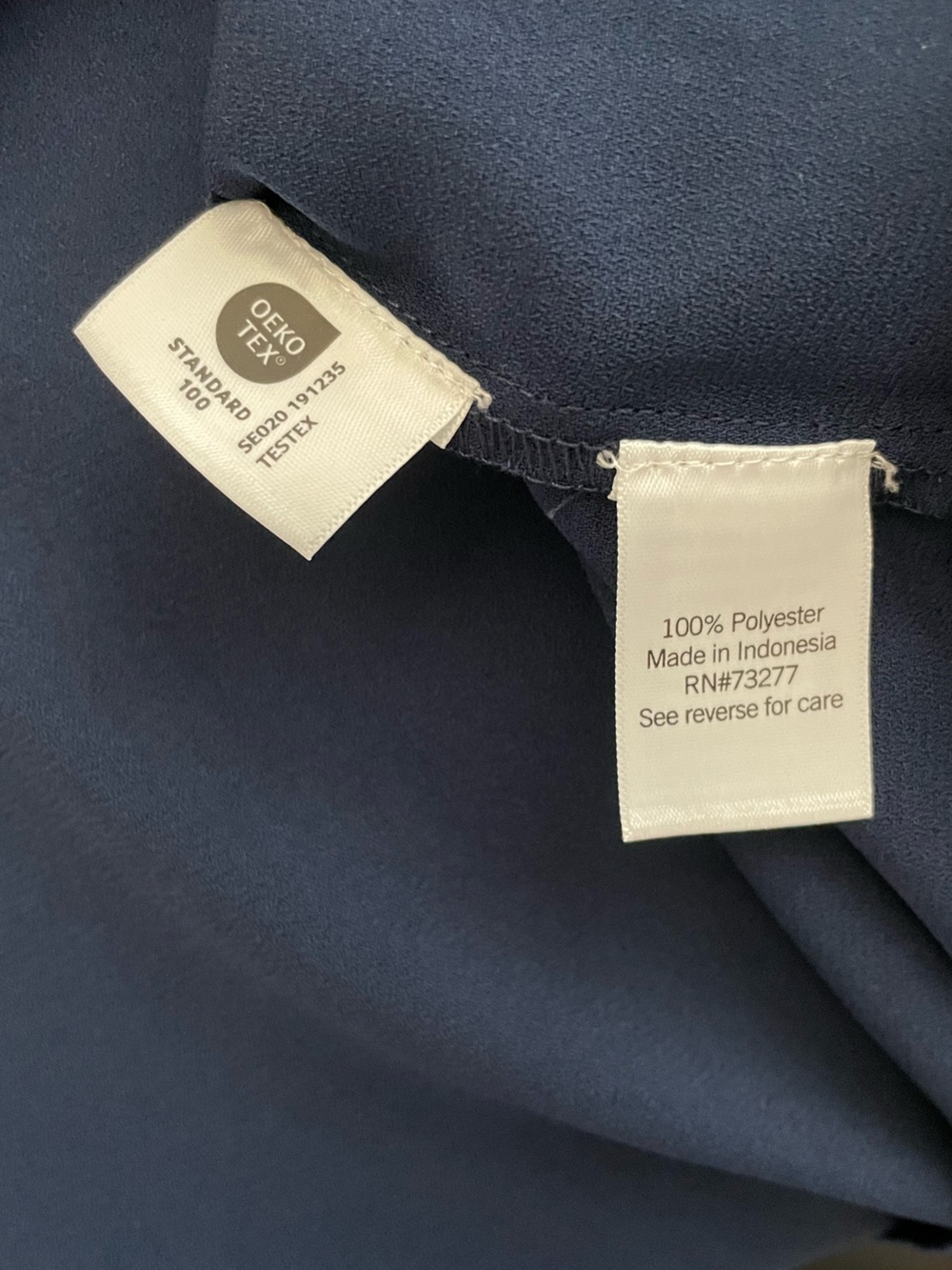 LC Lauren Conrad Navy Button Front Ruffle Sleeve Blouse Size XL - Picture 5 of 5